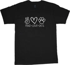 Peace Love Cats Cat Person Gifts Mens Graphic Tees Clothing Apparel