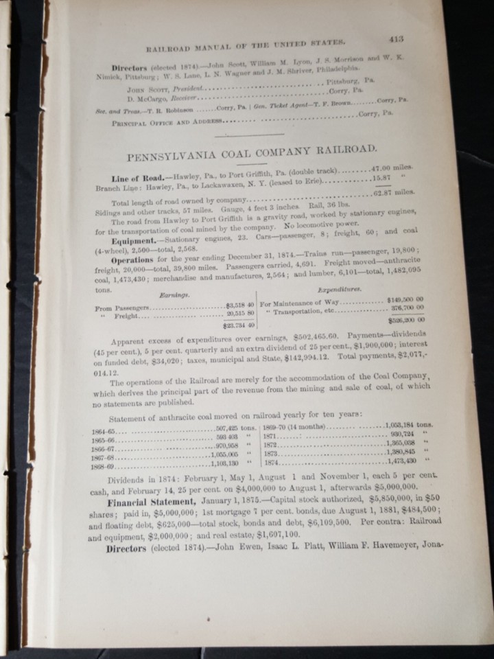1876 train reports OIL CREEK & ALLEGHENY VALLEY RAILROAD Corry