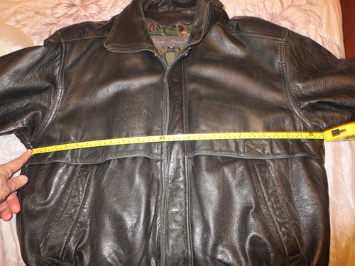 Vintage SHARPER IMAGE LEATHER JACKET XL MEN BLACK - Picture 7 of 9