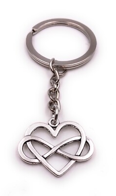 Herz Liebe Paar Symbol Unendlichkeit Zeichen hohl Silber Schlüsselanhänger Anhän
