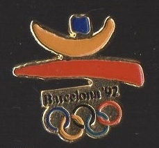 PIN'S JEUX OLYMPIQUES BARCELONA 92 ATHLETISME METAL