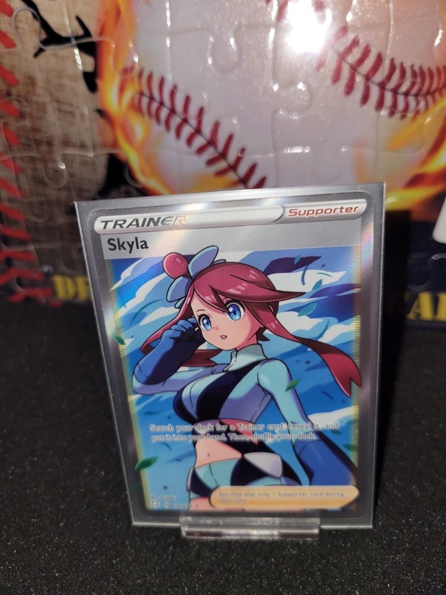 pokemon card skyla full art Skyla 072/072 Shining Fates Full Art Trainer Ultra Rare Holo Pokemon Card  Near Mint main image 0