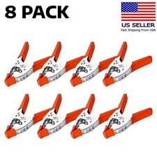 Lot Of 8 6" Inch Clamp Large Heavy Duty Spring Metal 2.5" Inch Jaw Opening Clip