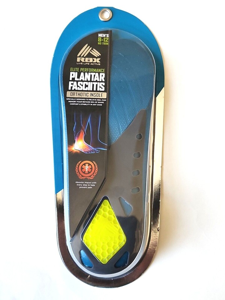 RBX Plantar Fasciitis Orthotic AllDay Relief 3/4 Insoles Men’s Size 8
