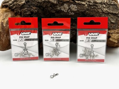 VMC Pig Snap Edelstahl Einhänger 9,5kg 11,5kg 19kg 10 Stück Hecht Barsch Zander