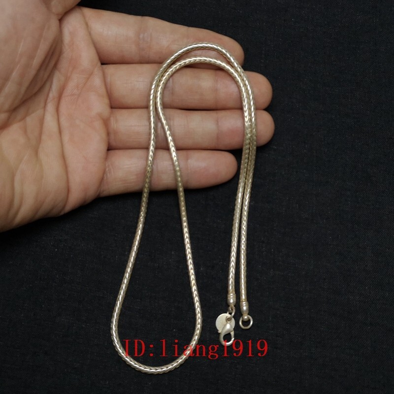 L 24 Inch Old Chinese Tibet Silver Handmade Necklace Bracelet Gift Collection