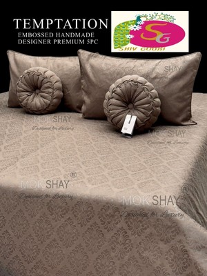 Sheets Queen | Flat sheets | 2 Pillow Covers | 2 Designer Round Cushions | A |