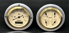 1937 1938 1939 Ford Car 2 Gauge Dash Panel Quad Style Insert Set Gold
