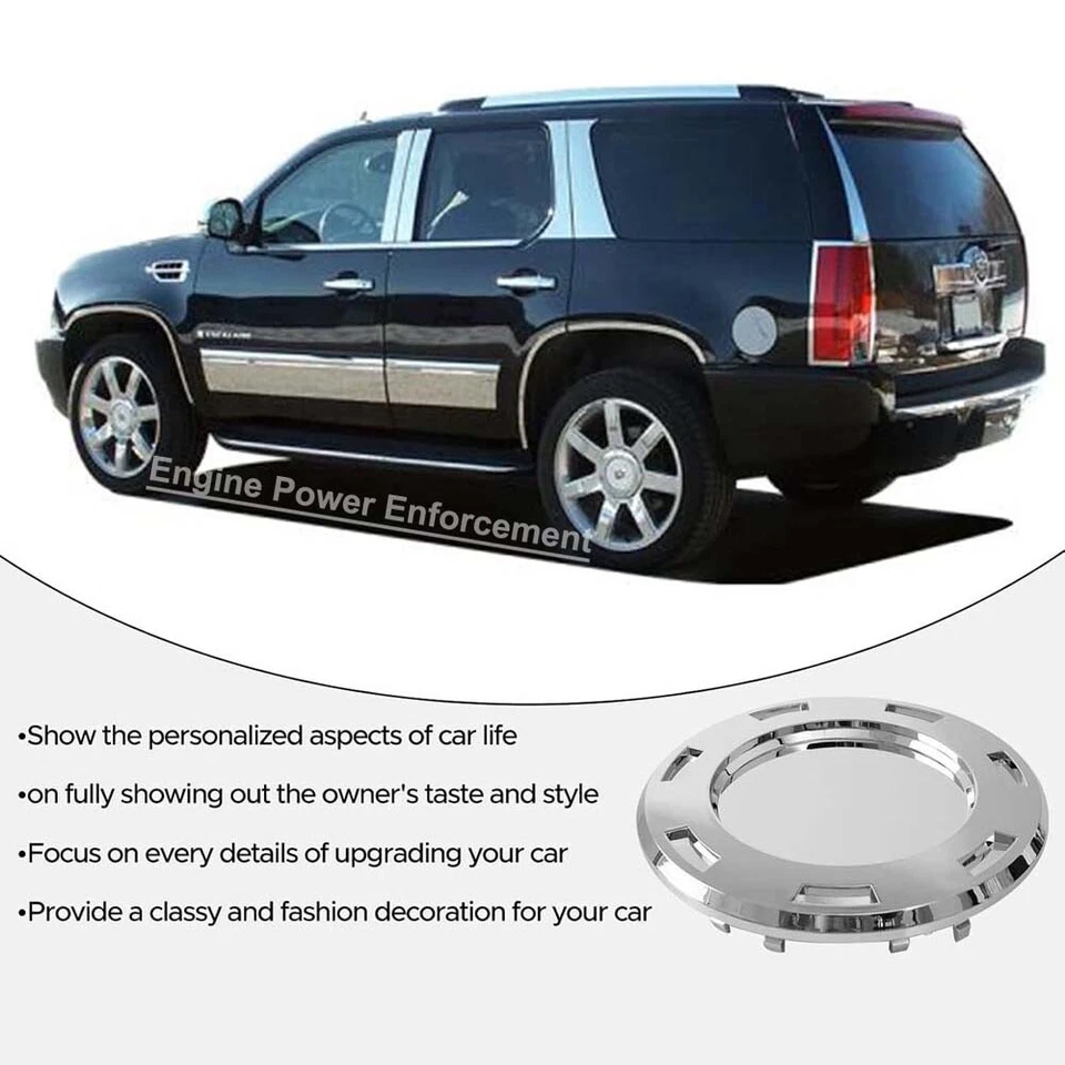 4 PCS WHEEL CENTER CAP 22" RIM 9596649 FOR CADILLAC ESCALADE ESV EXT 2007-2015 - Image 3 of 4