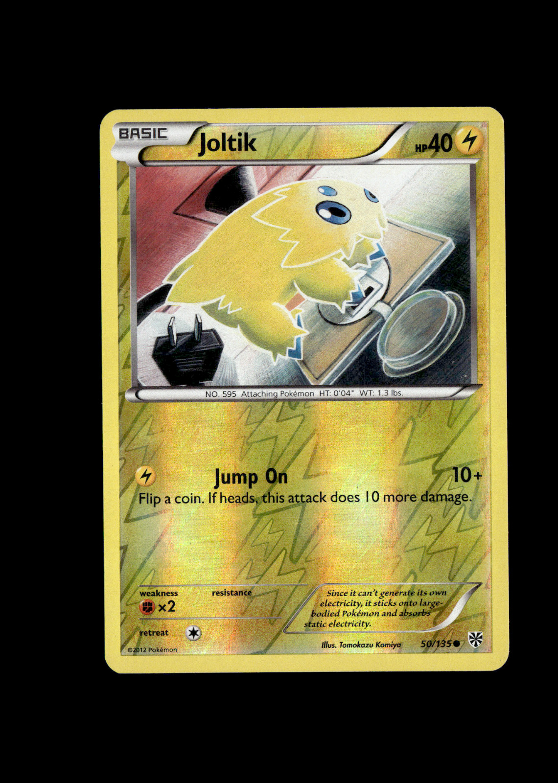 Pokemon 2012 Moderate Play Joltik 50/135 Plasma Storm REVERSE Card