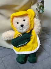 STARBUCKS Korea 24 Rainy Bearista Keychain Yellow Bear Mini Plush Doll Keyring