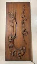 antique hand carved wood relief wall architectural salvage panel sculpture art