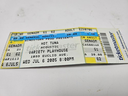 Jul 2005 Hot Tuna Unused Concert Ticket - Atlanta, GA - Picture 3 of 3