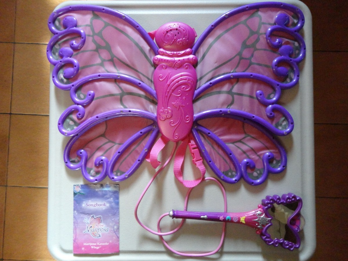 Barbie Mariposa Karaoke Wings MUSICAL BUTTERFLY WINGS Lights