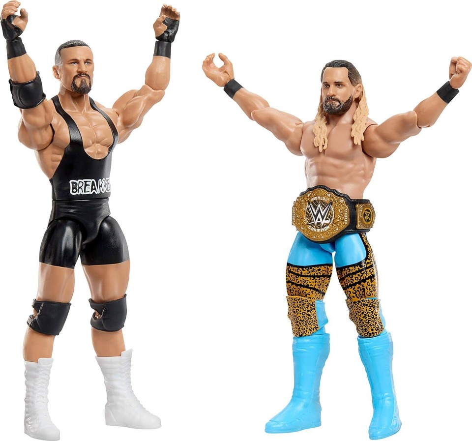 Mattel WWE Main Event Showdown: Bron Breakker Vs Seth 'Freakin' Rollins – 2 Figure Da 6 Pollici Con Cinture - 2