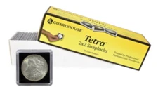 25 Pack Guardhouse Large Silver Dollar 2x2 Tetra Snaplock Coin Holders 38.1mm