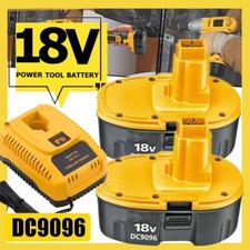 2PACK 18V Ni-MH Battery /Charger replace For Dewalt 18 VOLT DC9096 DC9098 DC9099