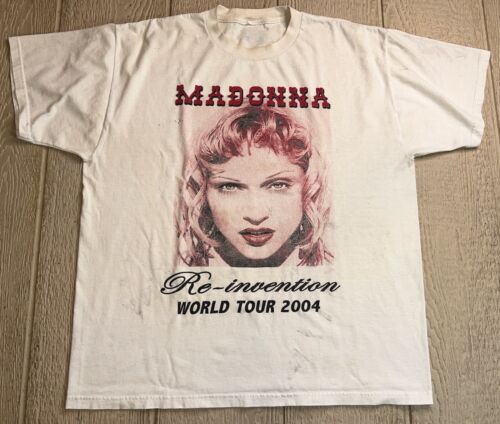 T-shirt de musique de concert vintage 2004 Madonna Re-invention World Tour taille adulte XL - Photo 1/16