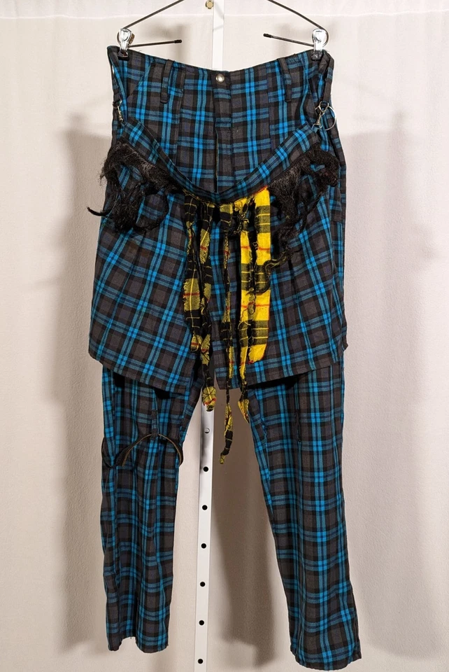 Мусор и водевиль винтажный Великобритании тартан панк-рок фартук цепочка молнии Tripp NY - Изображение 2 из 4