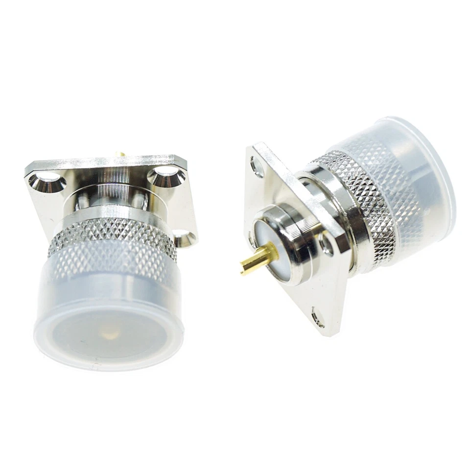 1X UHF Female SO-239 Jack Flange Mount Chassis RF Panel Connector Solder Cup - Image 3 of 4