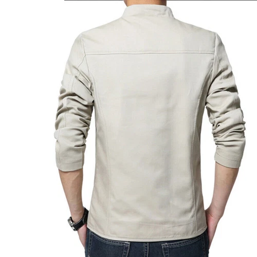 Mens Casual Jacket Business Blazer Coat Formal Button Stand Collar Slim Fit Suit - Picture 9 of 21