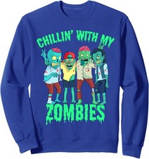 Chillin with my Zombies Halloween Zombie Design Unisex Crewneck Sweatshirt
