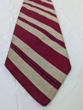 Vintage Brooks Brothers Makers All Silk Tie Red w/Gold Stripes 57x3