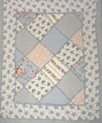 #ad Lidl Dolly#x27;s Patchwork Quilt Shabby Chic Quilted Throw Blanket Floral Cottage $29.99
