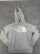 The North Face Hoodie Womens Large Gray Pullover Fleece Graphic Logo Sweatshirt