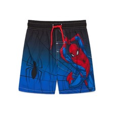 Spider-Man Boys Swim Trunks Size Small Red Blue Web Graphic Official Marvel UPF