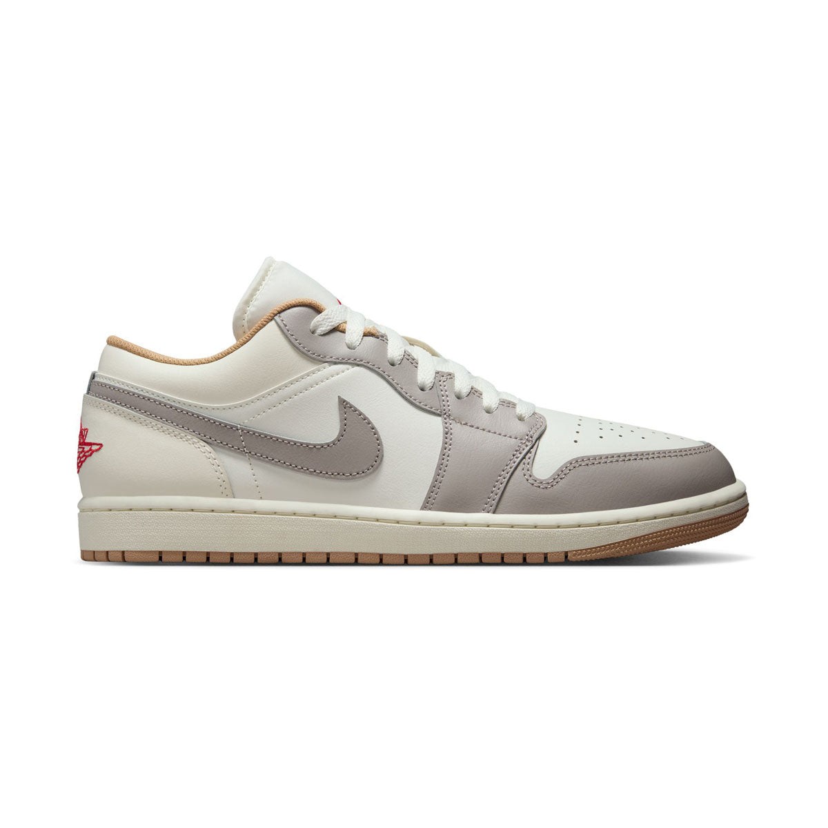 MENS AIR JORDAN 1 LOW_SAIL&sol;FIRE RED-COLLEGE GREY-HEMP 553558-169-SIZE 10&period;5