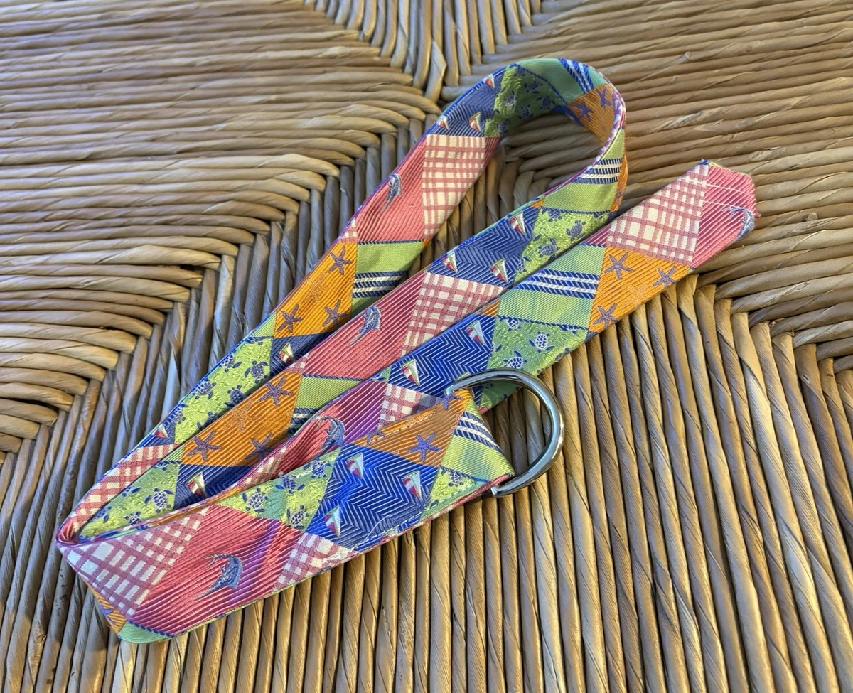 LILLY PULITZER Vintage 100%‎ Silk Navy Ribbon Belt FROG Print Preppy M Lydia The Lion Silk Scarf | Starlight Navy | Lilly Pulitzer main image 3