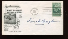 James Lincoln de la Mothe Borglum Mt Rushmore sculptor  Signed Cover DC3455