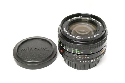 Minolta MD Rokkor 1,4 / 50 mm   Objektiv für analoge Minolta MD Modelle