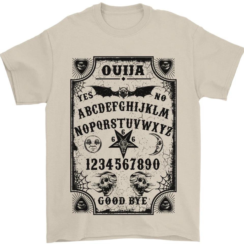 T-Shirt Halloween Pour Hommes Ouija Board Voodoo Démons Esprits 100% Coton - Photo 1/4