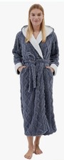 Long Robes with Hood for Women,Plush Fleece Hooded Robes for Women Winter XL
