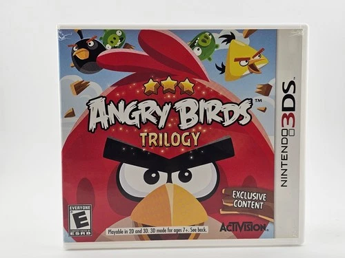 Nintendo 3DS Angry Birds Trilogy Cartridge + Case Cleaned & Tested