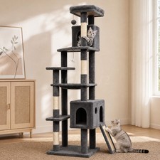 70" Large Cat Tree for Big Cat Multi-Level Tower w/ Scratching Post Condo Perch