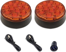 2pack Amber Rechargeable Magnetic Strobe Beacon Lights For Trucks Trailers Bus 2pack Amber Rechargeable Magnetic Strobe Beacon Lights For Trucks Trailers Bus