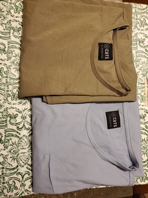 Cuts Clothing/ 2 Pieces Set Crew Elongated Stretch Shirt. Size XL