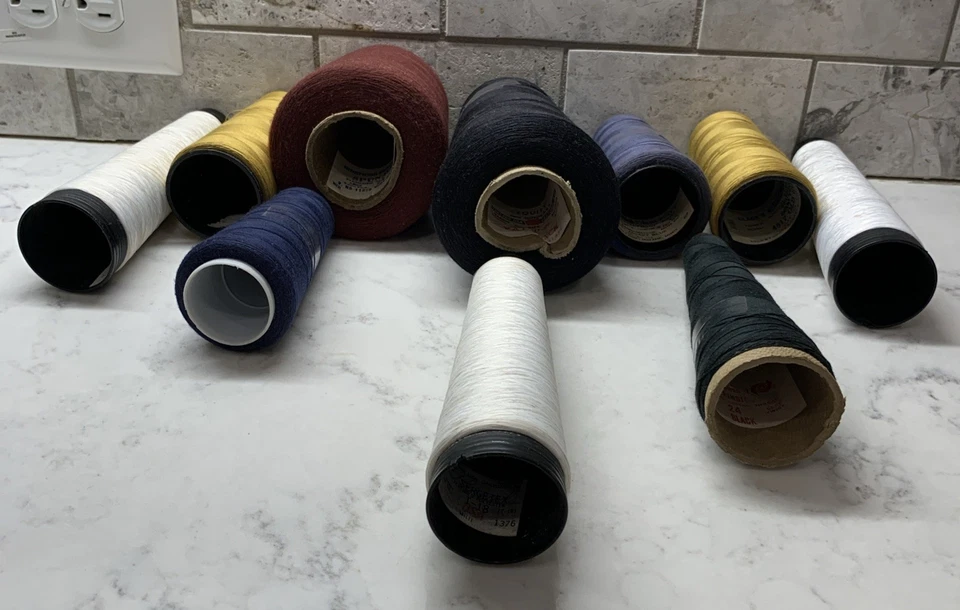 Большие катушки хлопка и полиэстера нитки различных цветов и брендов лот из 10 - Изображение 3 из 4