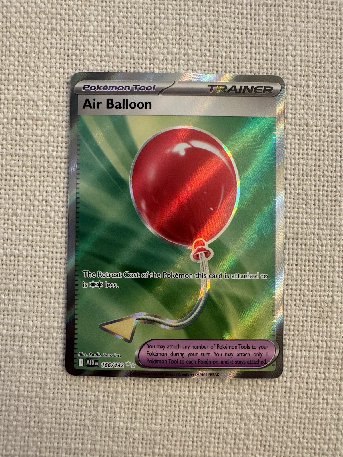 Pokémon TCG Mega Evolutions Air Balloon Pokemon Tool Card 166/132 NM