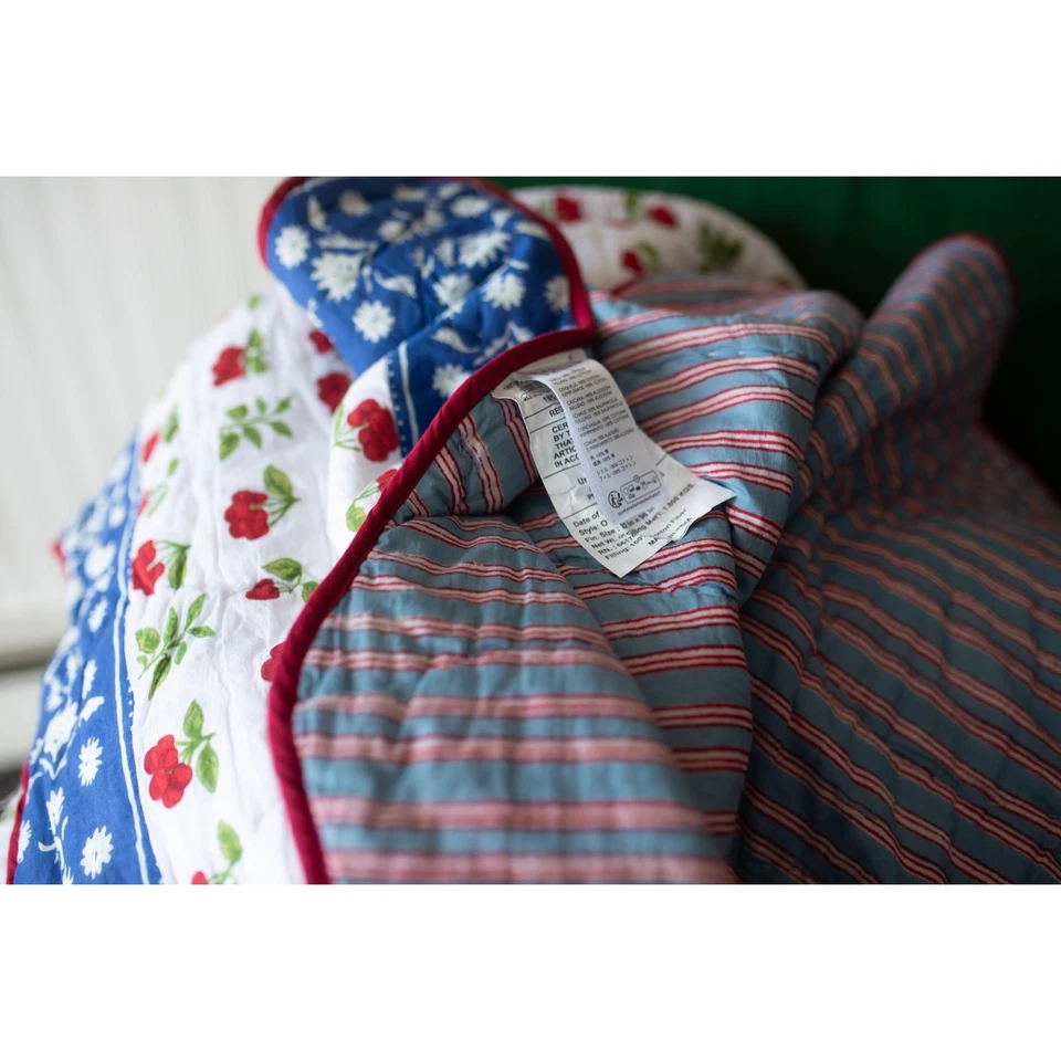 Anthropologie Iluka Cotton Printed Floral Quilt Queen Cherries - Image 3 of 4