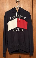 Tommy Hilfiger Hoodie Blue 70/30 Adult Size Large