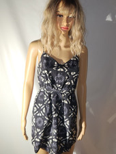 NEW NWT Madewell Women's Starview Batik Grid Silk Cami Dress Black Size 0 Tags