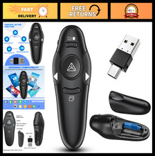 2-in-1 Wireless USB Type C Presentation Clicker Remote for PowerPoint Slides Adv
