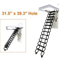13 Steps Top Openning Hidden Stairs stretchable Loft Ladder 31.5'' x 39'' 10.5ft