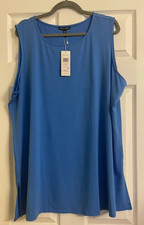 NWT 98 Eileen Fisher Calypso Fine Jersey Sleeveless Tunic 2X 3X