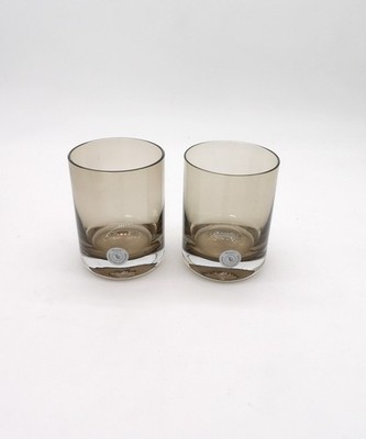 Krosno for TR Hand-Blown Smoke Glass Tumblers, Pair, Made in Poland