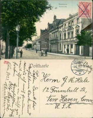 Postcard Neudamm (Neumark) Dębno Richtstraße Myśliborski (Kreis Soldin) 1910